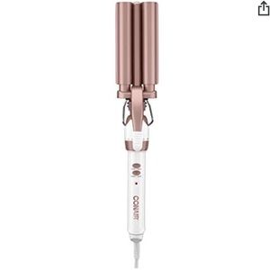 Conair Double Ceramic Triple Barrel Waver; White / Rose Gold